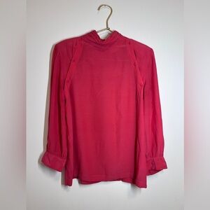IRO 2 in 1 button Blouse long sleeve hot pink size 34/XS